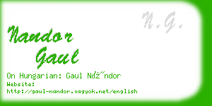 nandor gaul business card